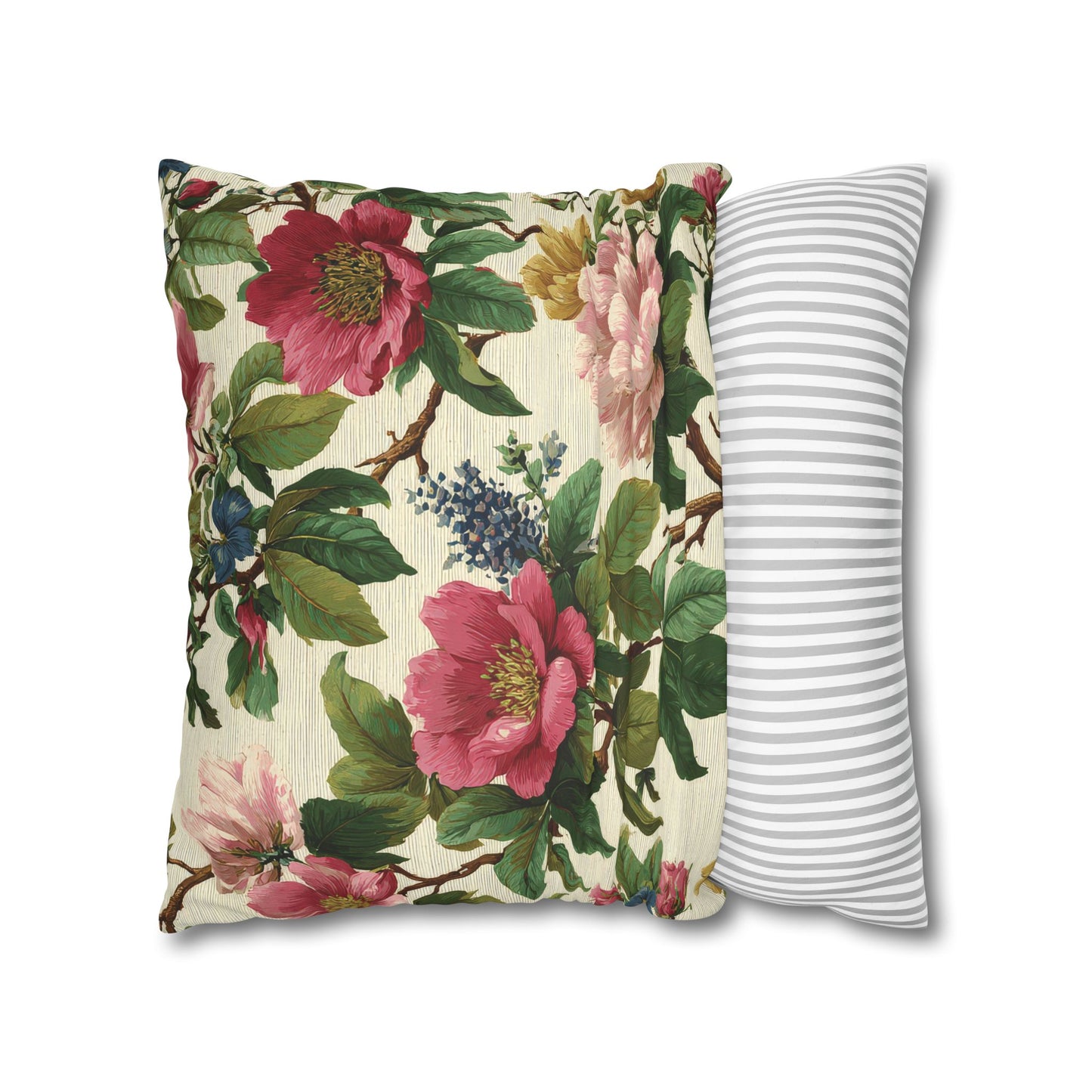 Cushion Cover Vintage Pillow Chintz Floral Print Classic Home Accent Gift