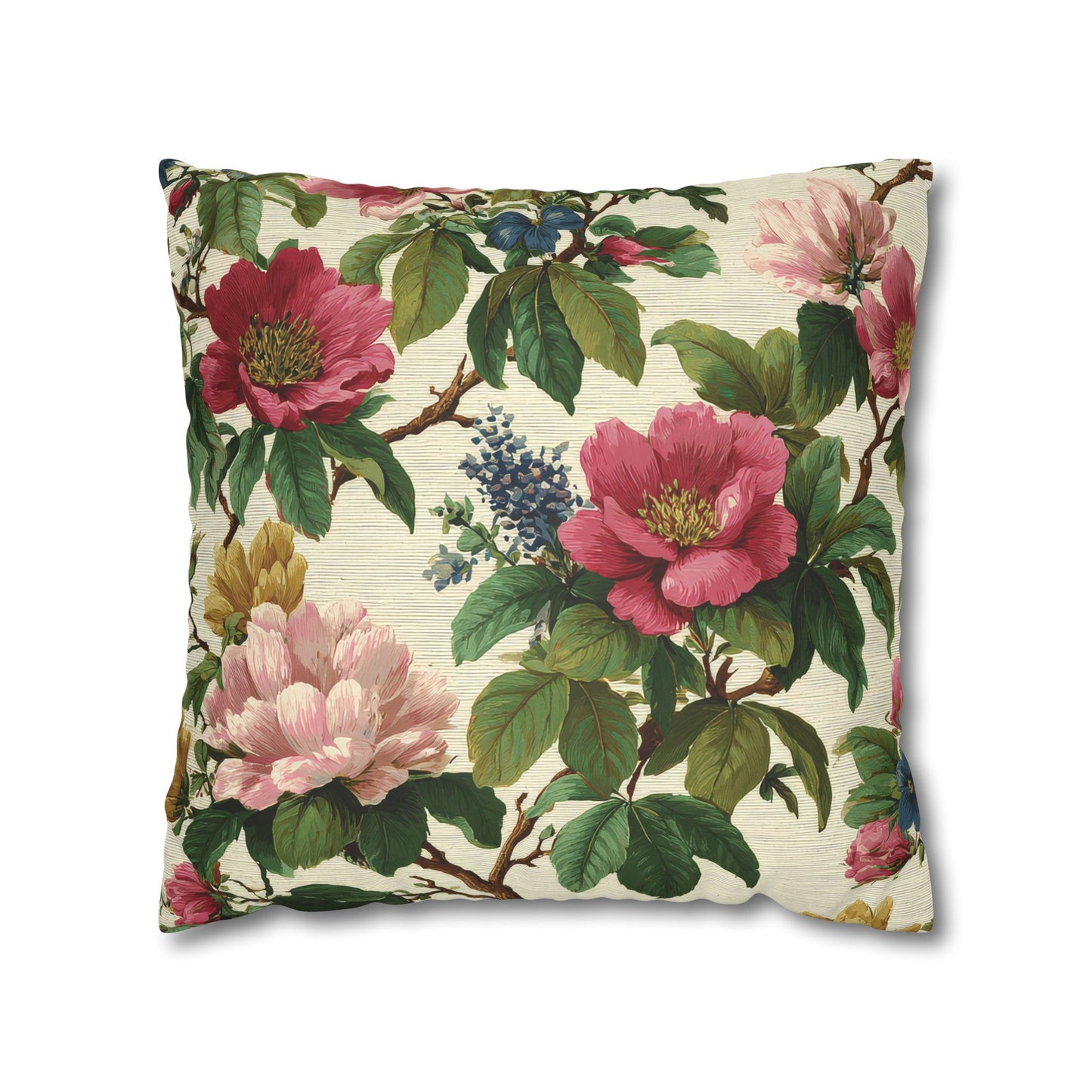 Cushion Cover Vintage Pillow Chintz Floral Print Classic Home Accent Gift