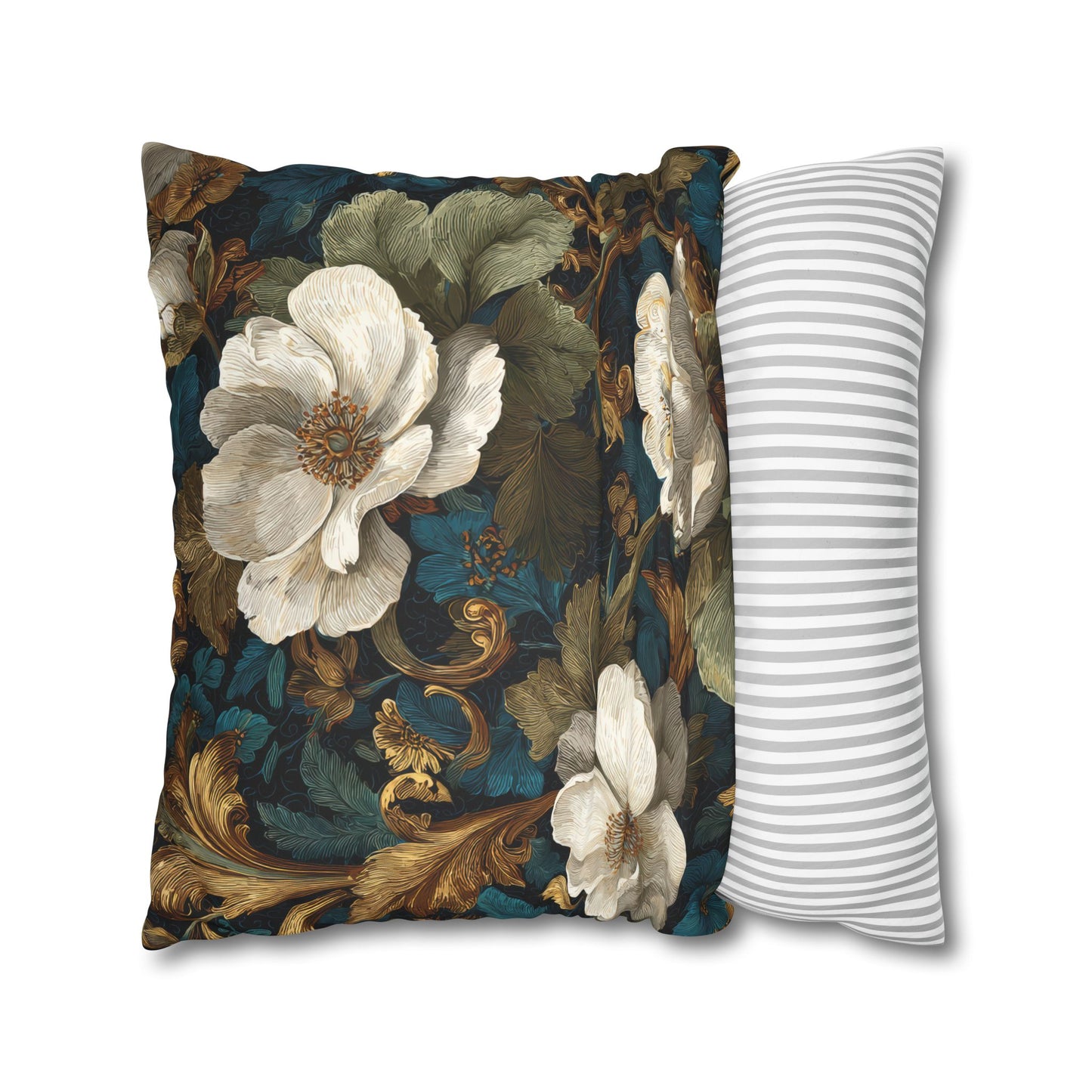 Dramatic Magnolia Faux Suede Square Pillowcase