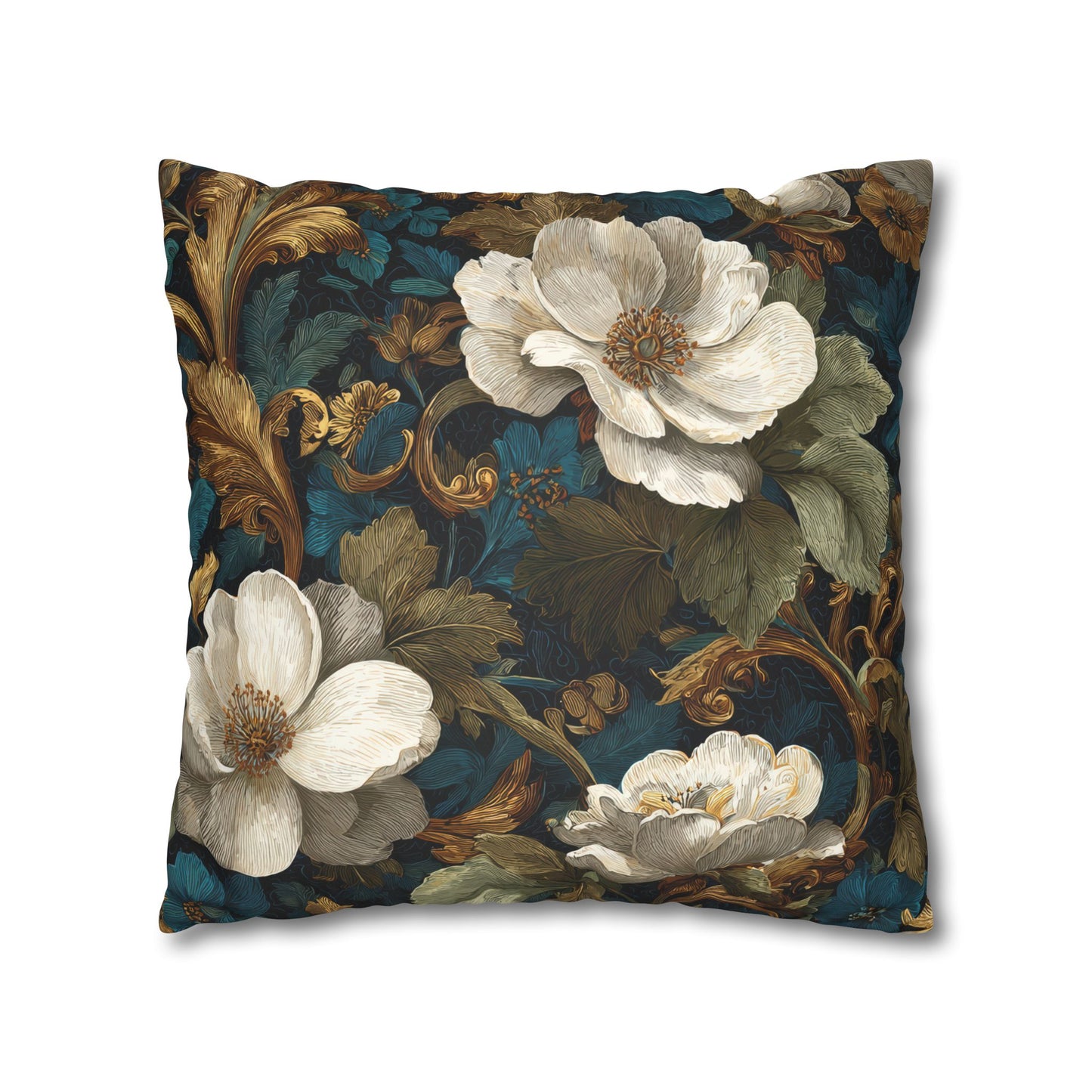 Dramatic Magnolia Faux Suede Square Pillowcase