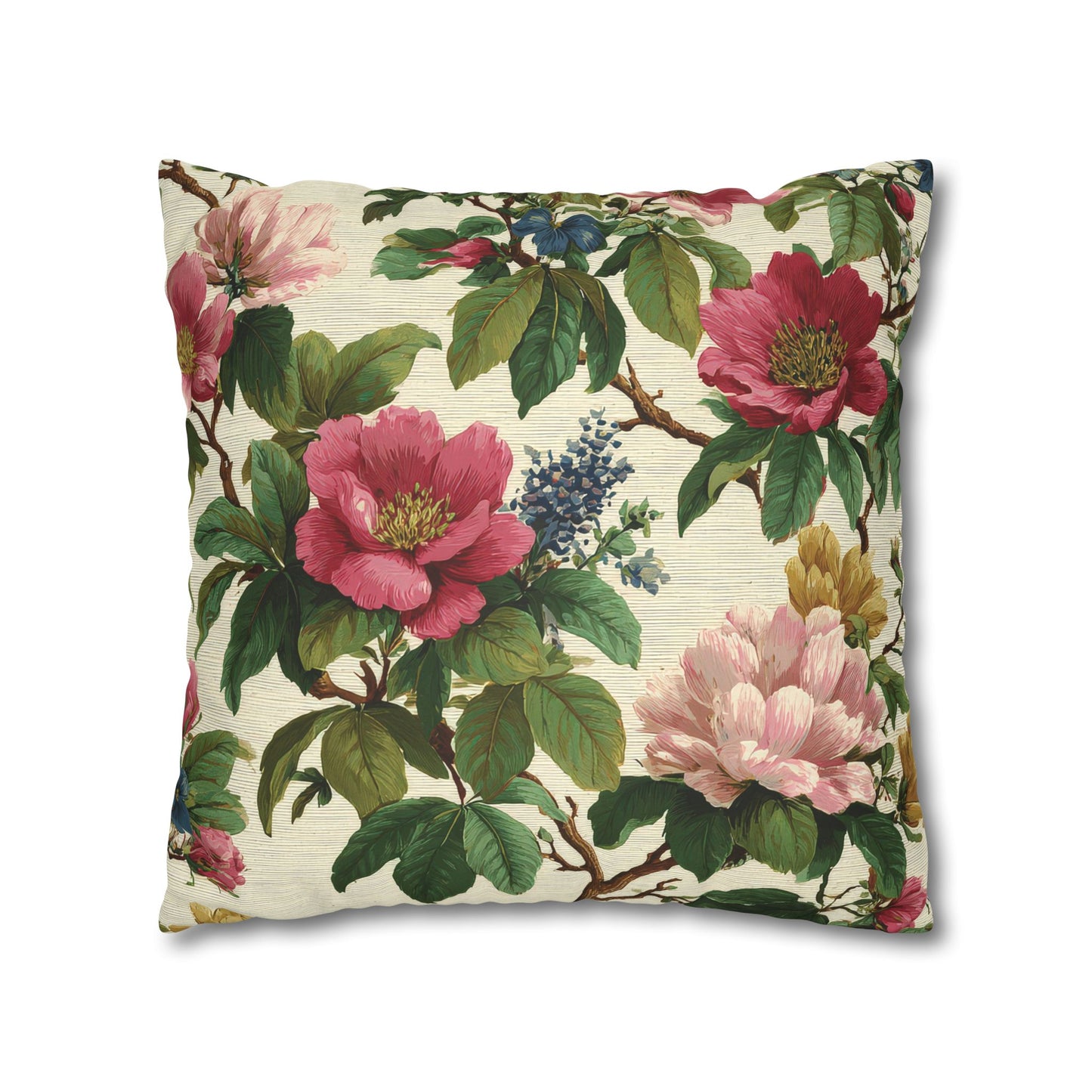 Cushion Cover Vintage Pillow Chintz Floral Print Classic Home Accent Gift