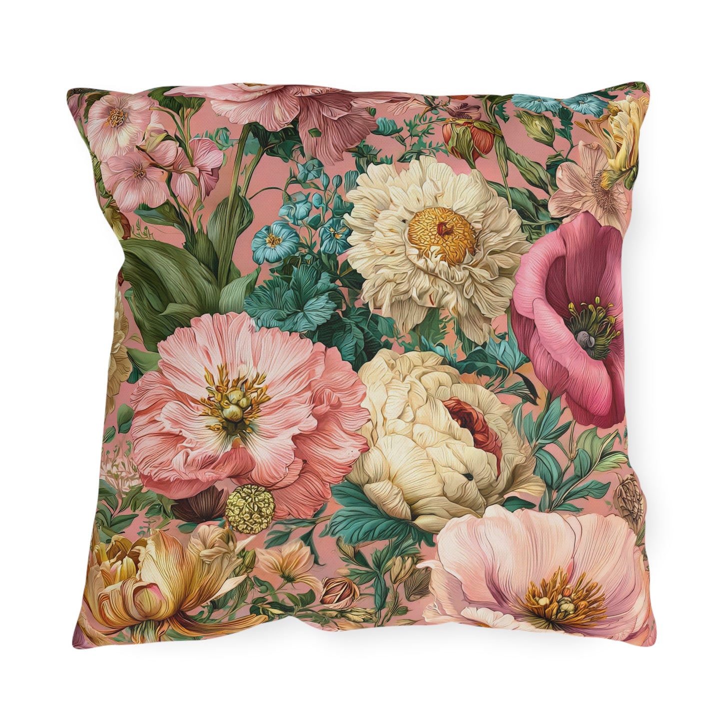 Outdoor Pillow Pink Wildflower Outdoor Italian Style Patio Decor
