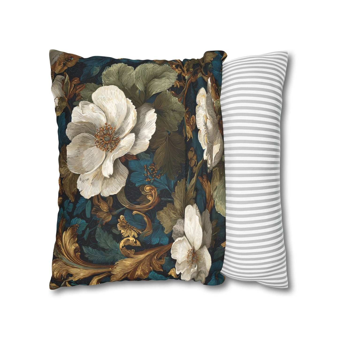 Dramatic Magnolia Faux Suede Square Pillowcase