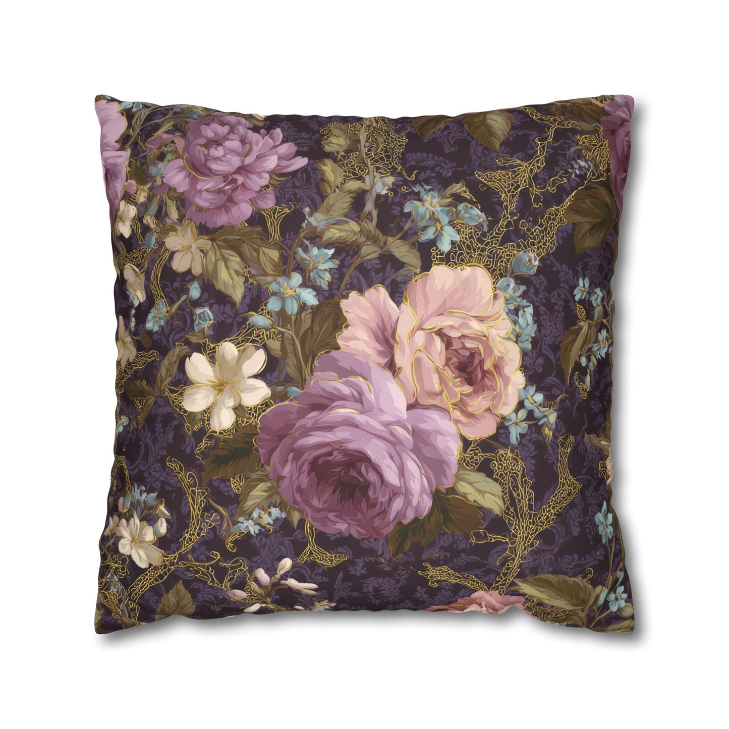Spring Floral Pillow Cover Vintage English Roses Sofa Accent Cushion Cover