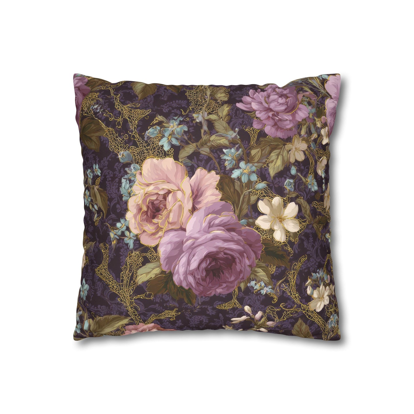 Spring Floral Pillow Cover Vintage English Roses Sofa Accent Cushion Cover