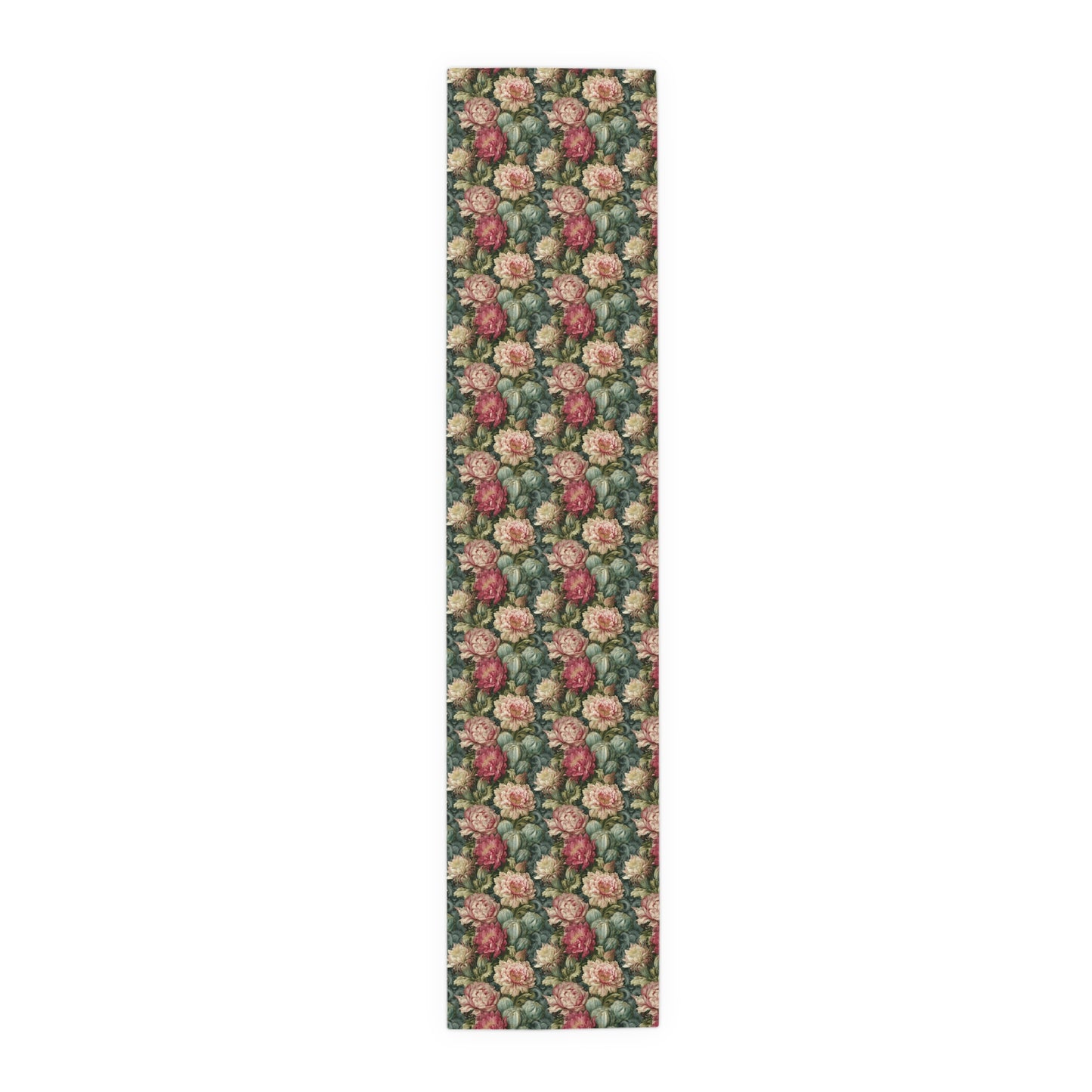Rococo Cactus Bloom Table Runner | Dark Teal Floral | Mediterraluxe Cactus Collection