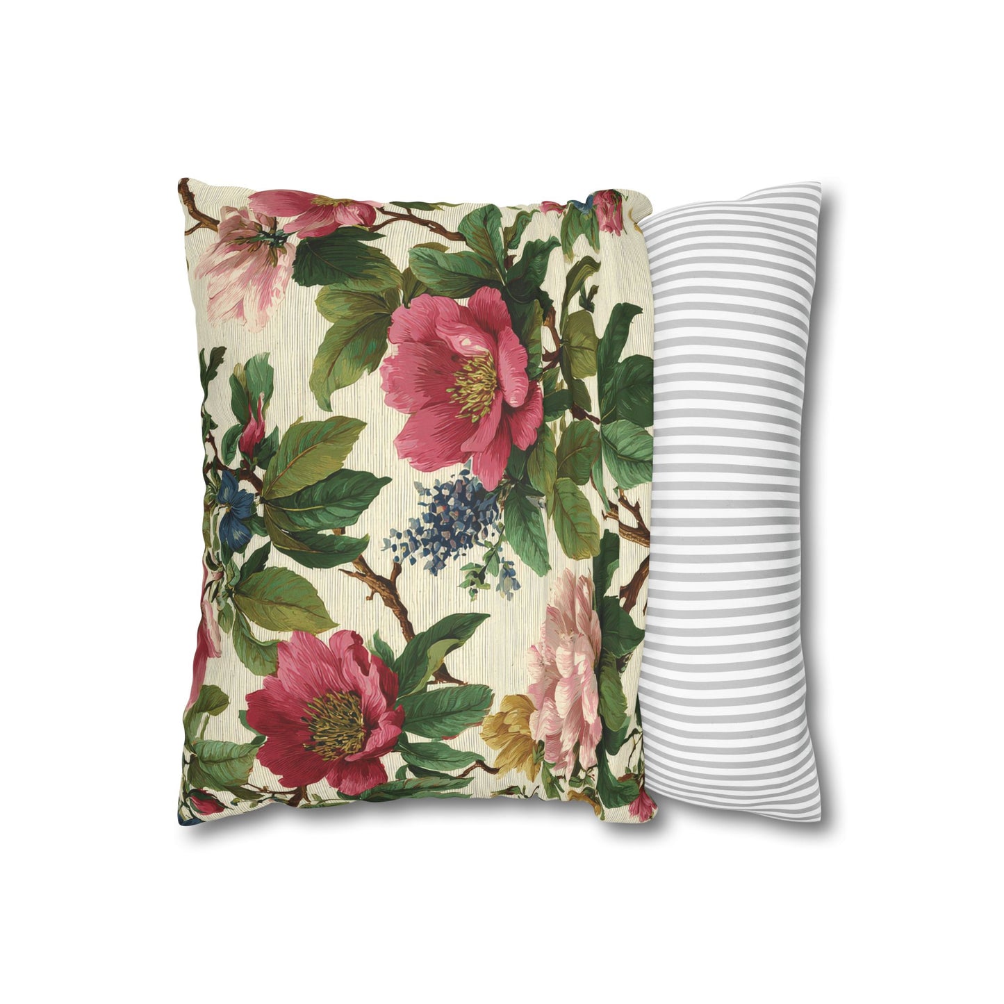 Cushion Cover Vintage Pillow Chintz Floral Print Classic Home Accent Gift