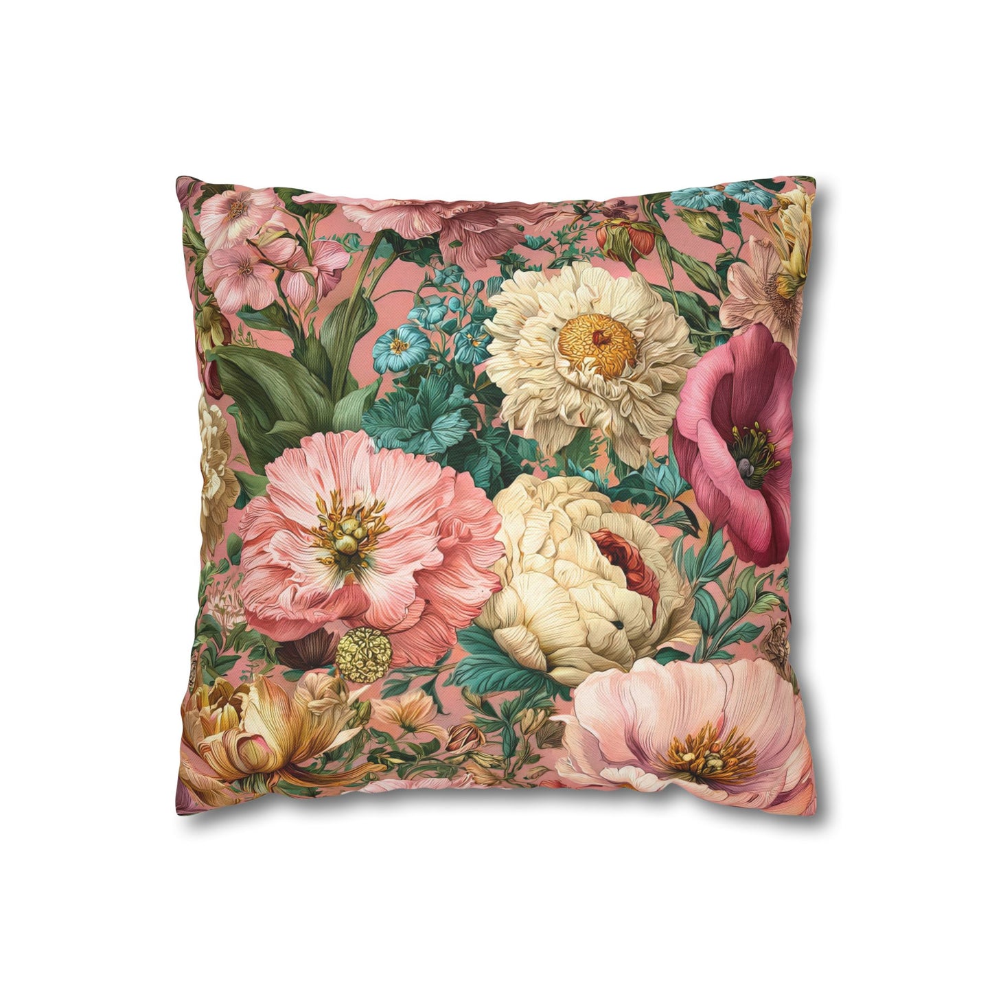 Cushion Cover Pink Wildflower Italian Style Maximalist Home Decor