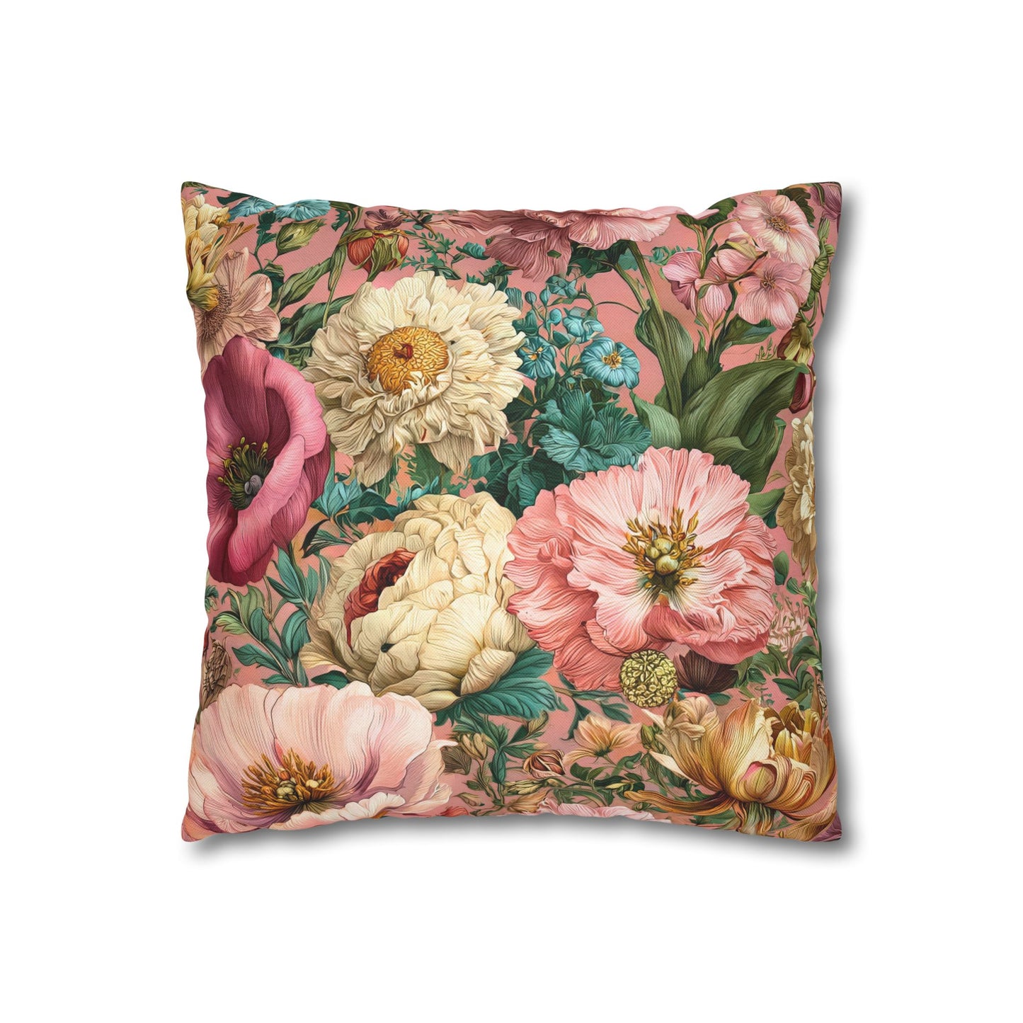 Cushion Cover Pink Wildflower Italian Style Maximalist Home Decor