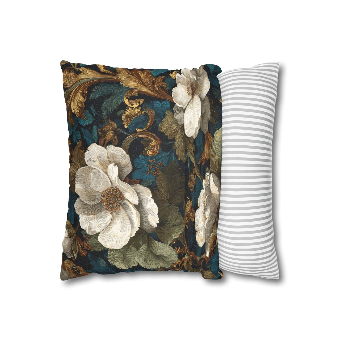 Dramatic Magnolia Faux Suede Square Pillowcase