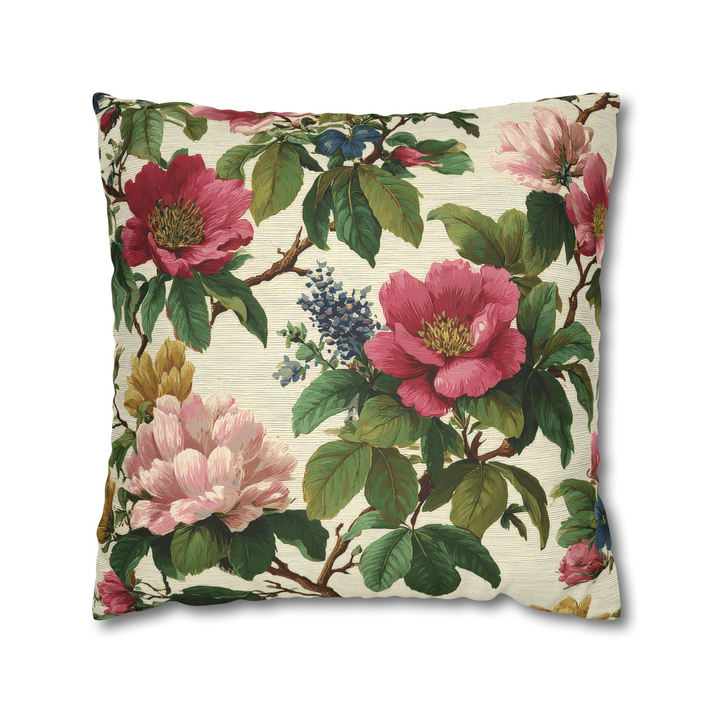 Cushion Cover Vintage Pillow Chintz Floral Print Classic Home Accent Gift