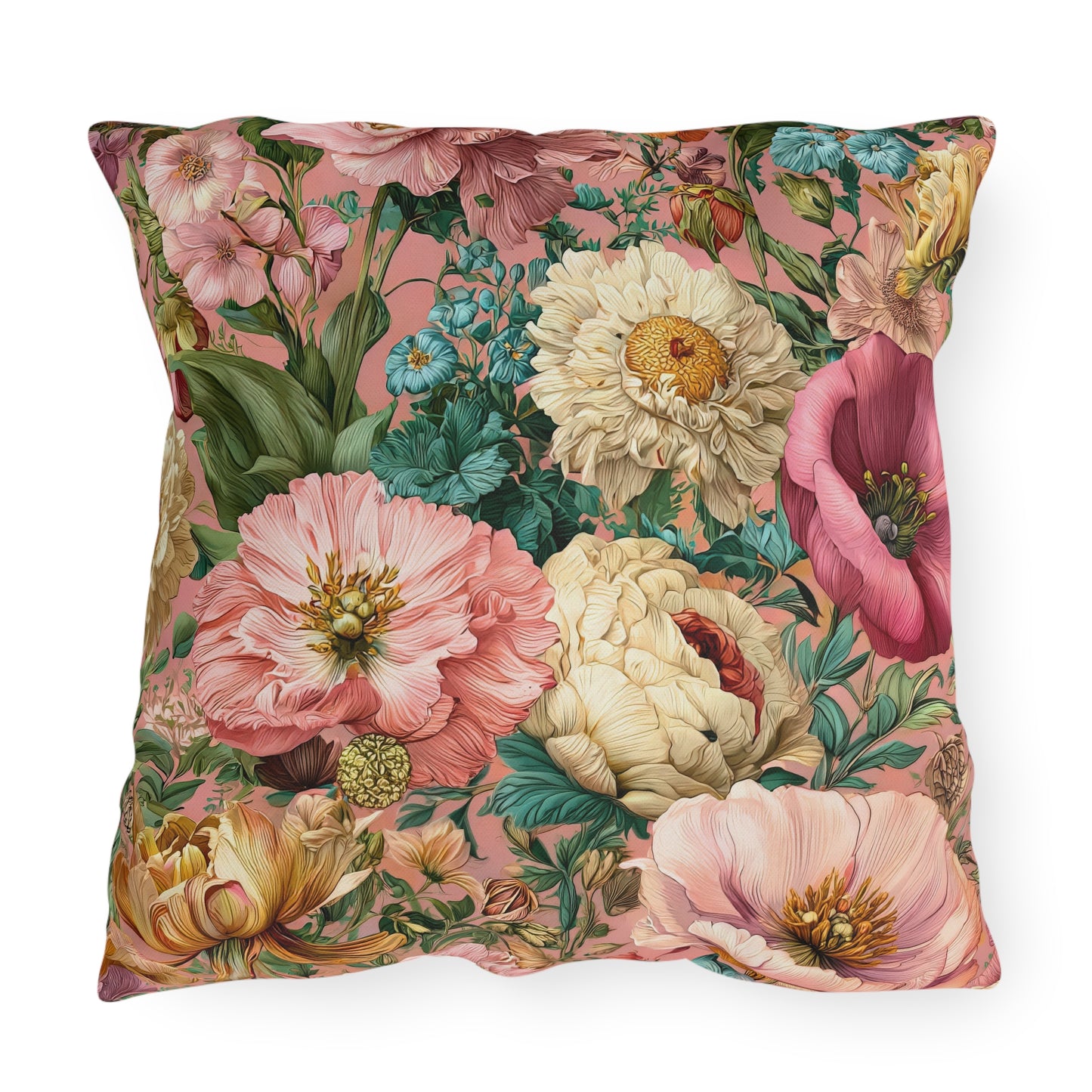 Outdoor Pillow Pink Wildflower Outdoor Italian Style Patio Decor