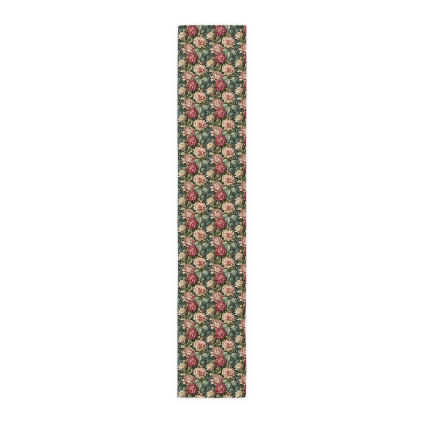 Rococo Cactus Bloom Table Runner | Dark Teal Floral | Mediterraluxe Cactus Collection