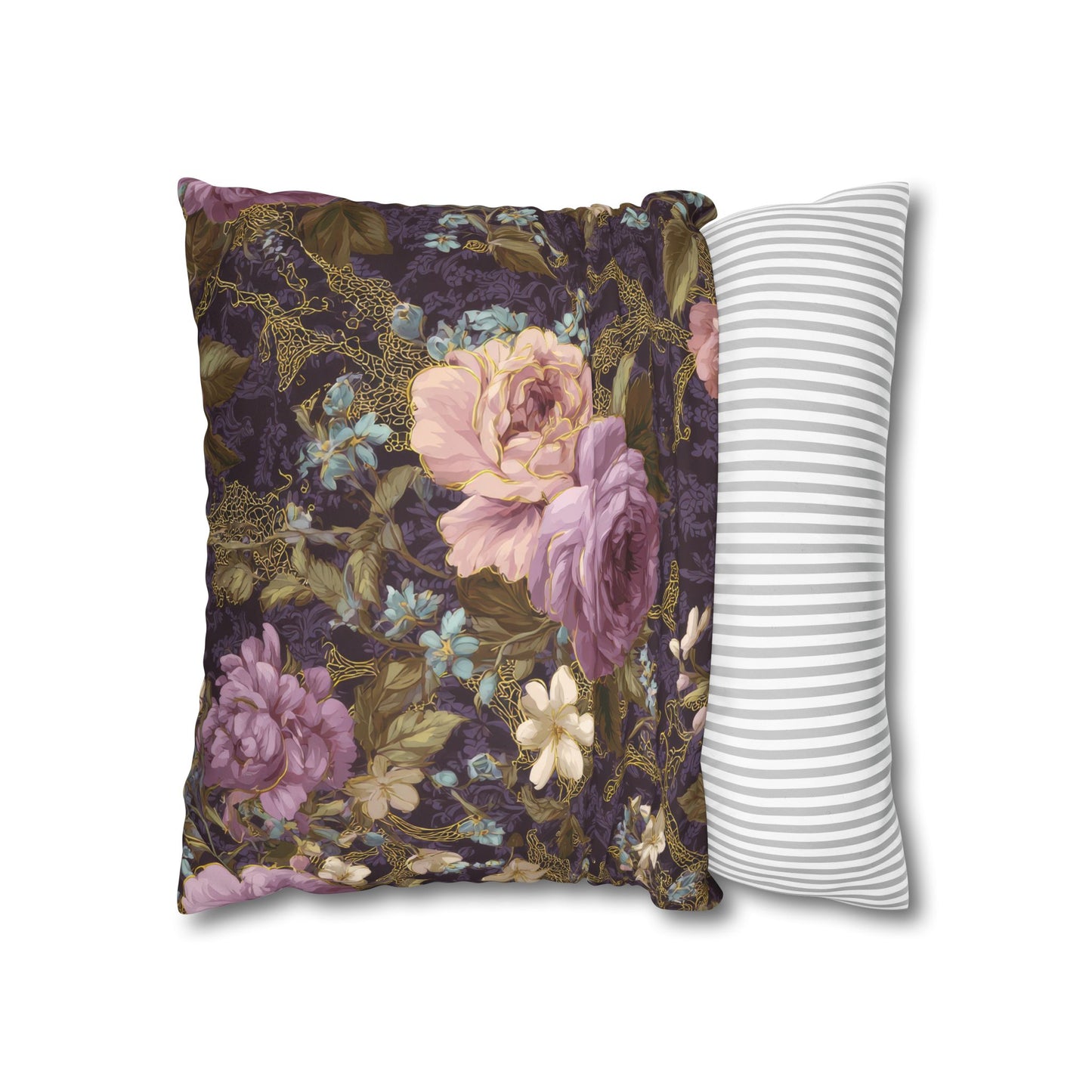 Spring Floral Pillow Cover Vintage English Roses Sofa Accent Cushion Cover
