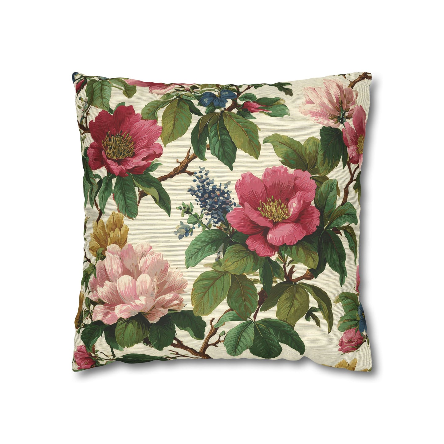 Cushion Cover Vintage Pillow Chintz Floral Print Classic Home Accent Gift
