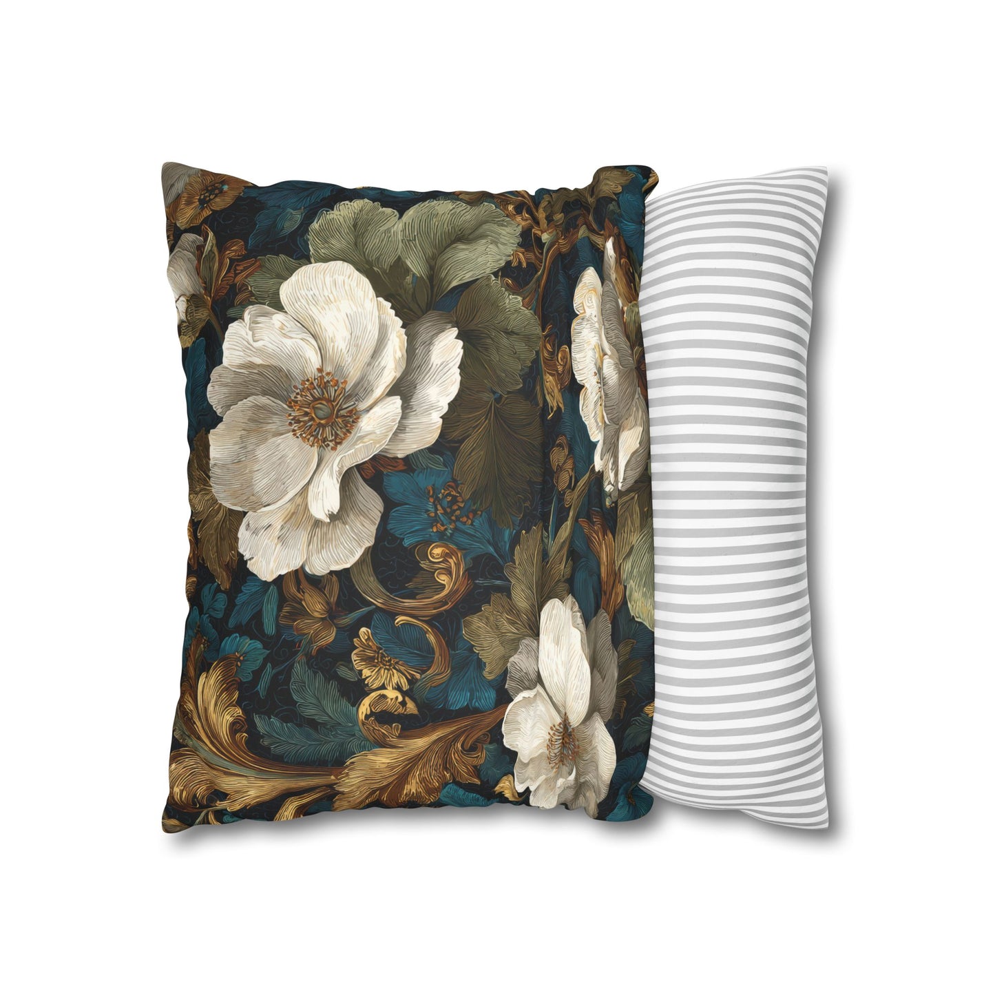 Dramatic Magnolia Faux Suede Square Pillowcase