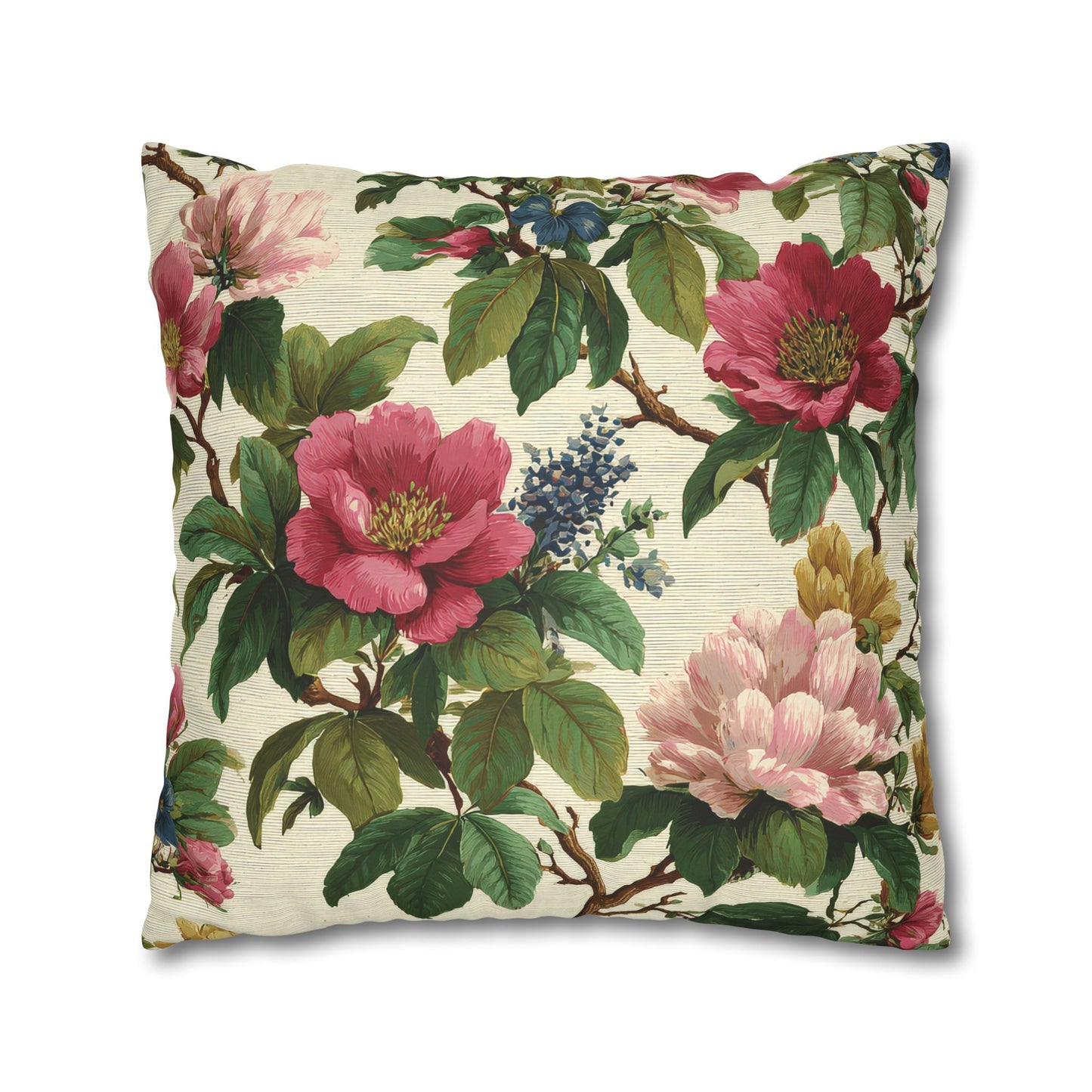 Cushion Cover Vintage Pillow Chintz Floral Print Classic Home Accent Gift