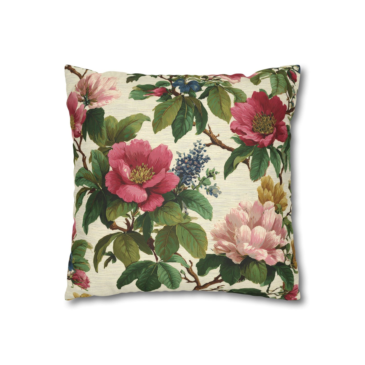 Cushion Cover Vintage Pillow Chintz Floral Print Classic Home Accent Gift