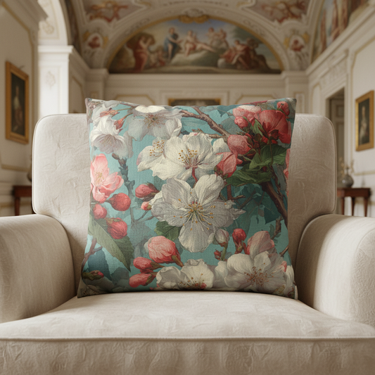 Floral Blossom Decorative Pillowcase — Vintage Cherry Blossom Print