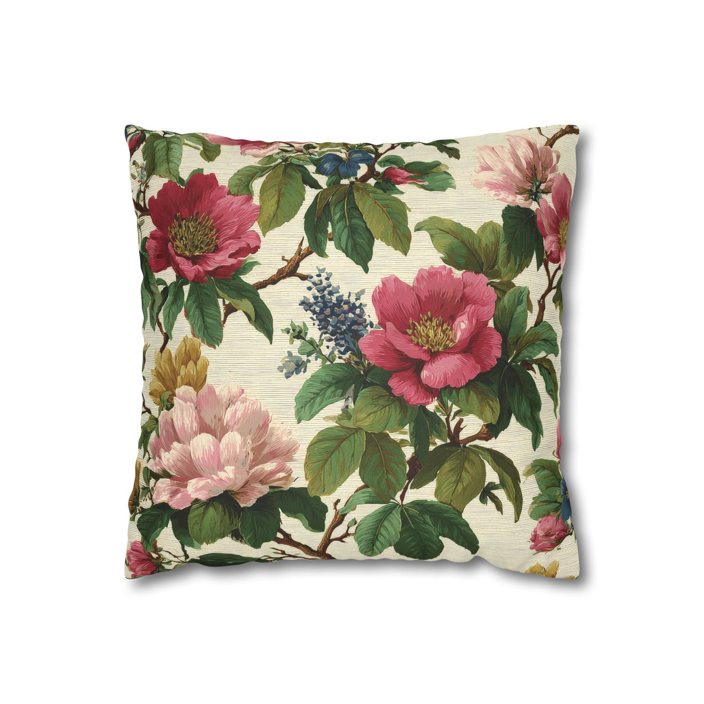 Cushion Cover Vintage Pillow Chintz Floral Print Classic Home Accent Gift
