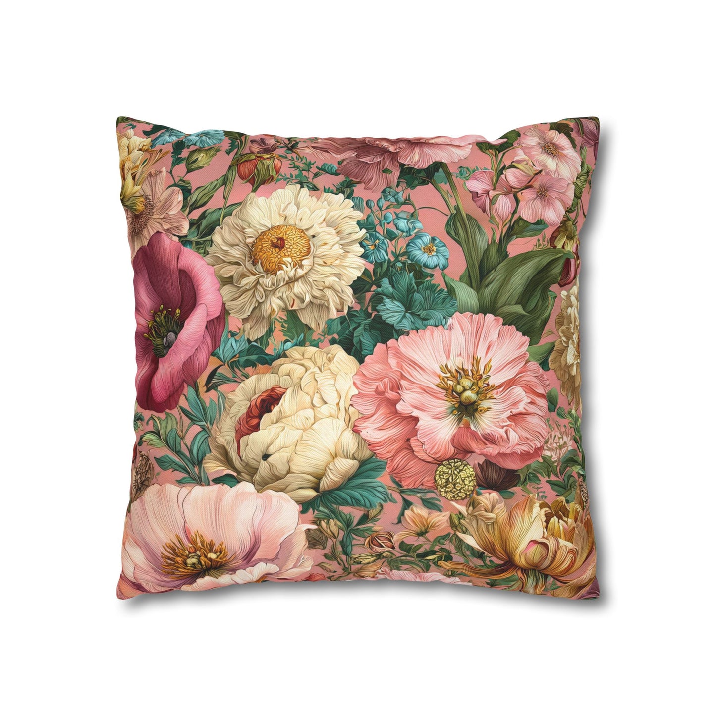 Cushion Cover Pink Wildflower Italian Style Maximalist Home Decor