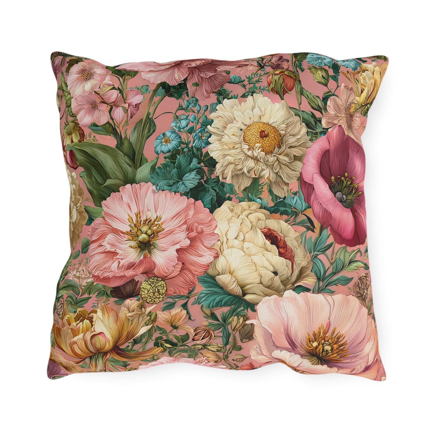 Outdoor Pillow Pink Wildflower Outdoor Italian Style Patio Decor