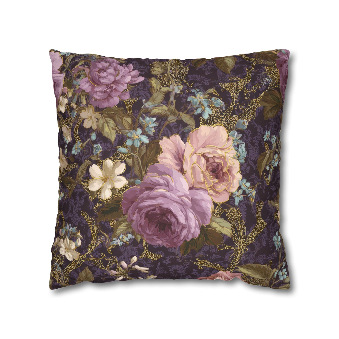 Spring Floral Pillow Cover Vintage English Roses Sofa Accent Cushion Cover