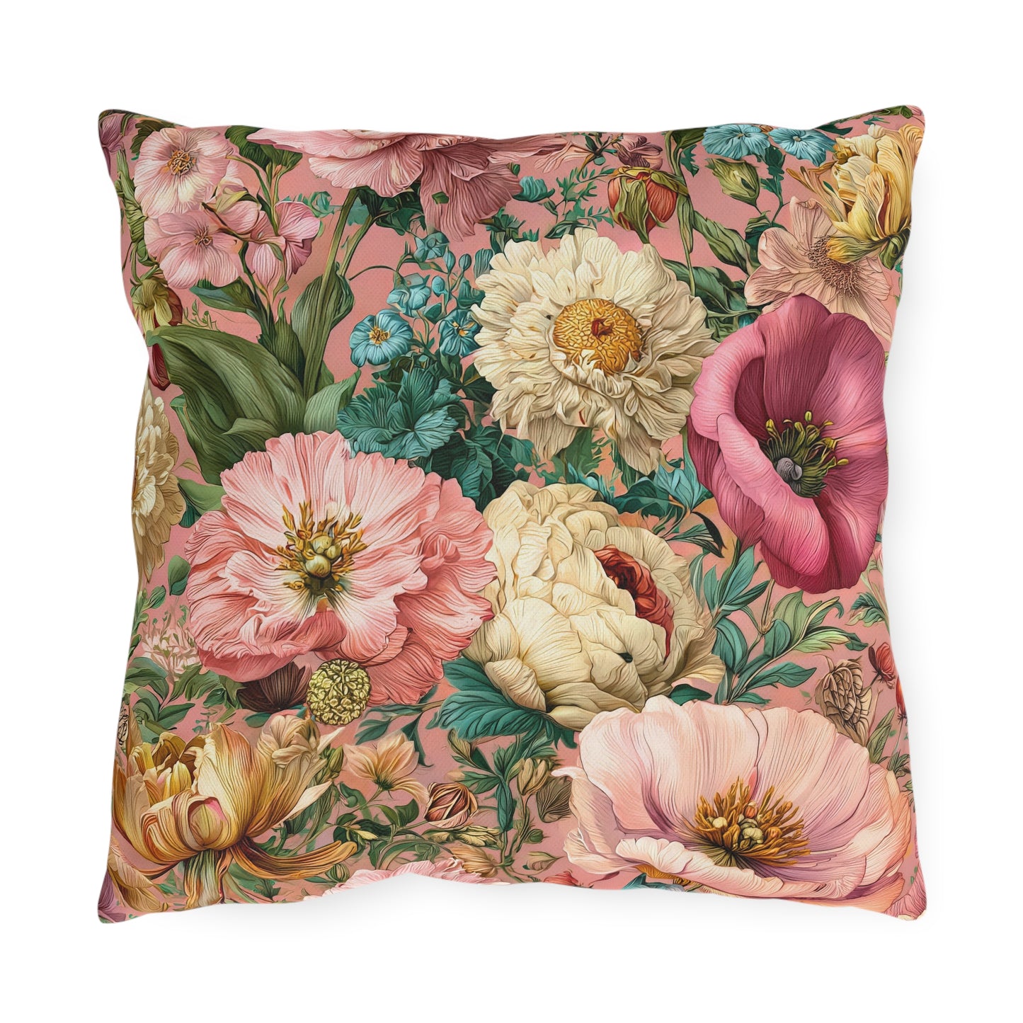 Outdoor Pillow Pink Wildflower Outdoor Italian Style Patio Decor