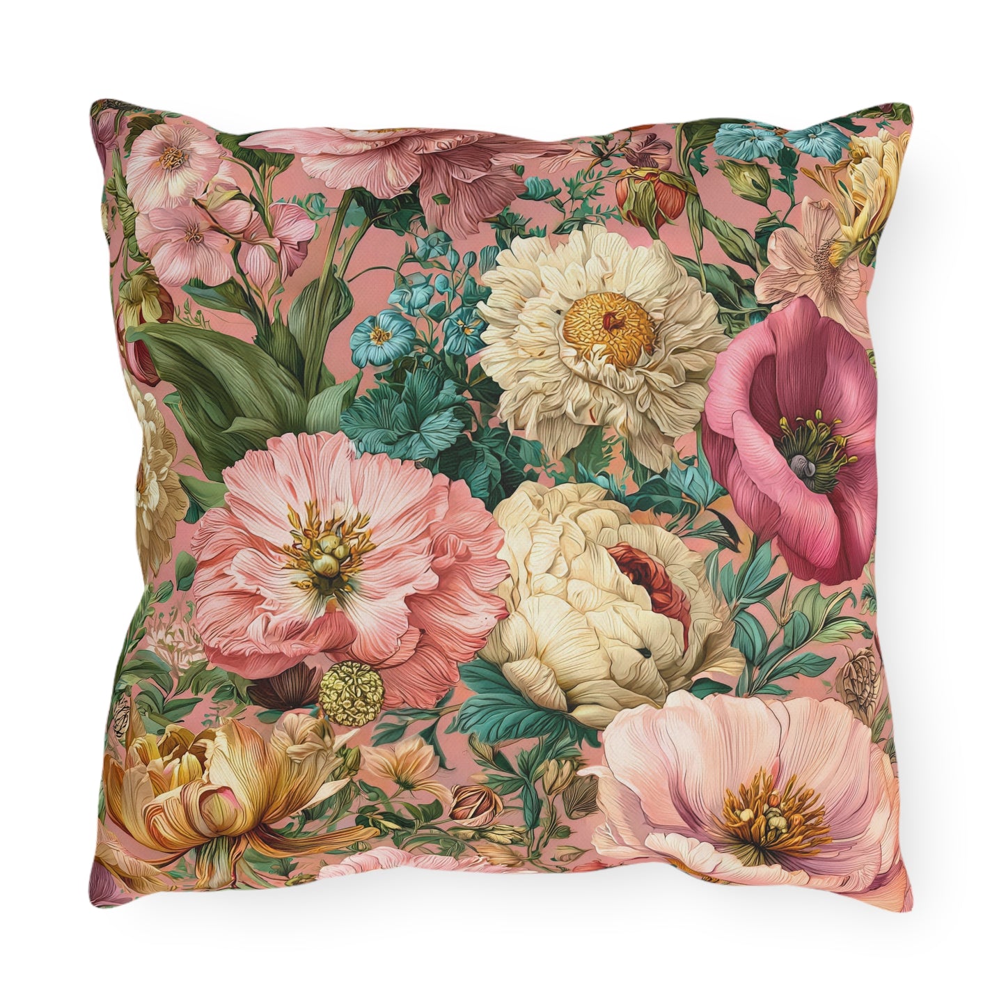Outdoor Pillow Pink Wildflower Outdoor Italian Style Patio Decor