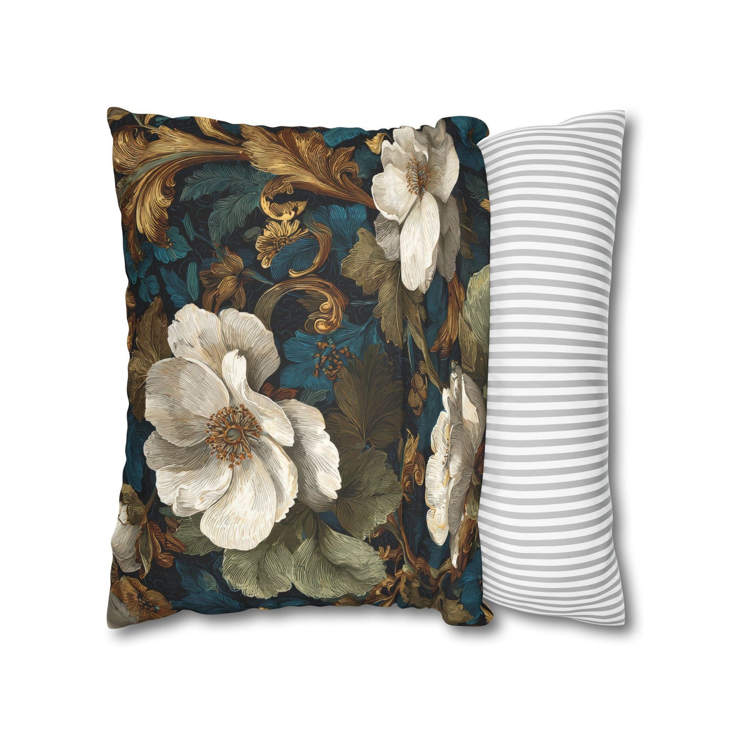Dramatic Magnolia Faux Suede Square Pillowcase