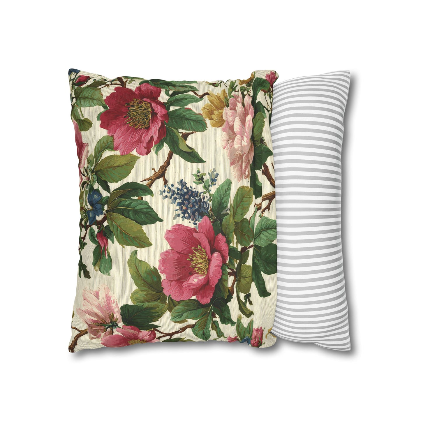 Cushion Cover Vintage Pillow Chintz Floral Print Classic Home Accent Gift