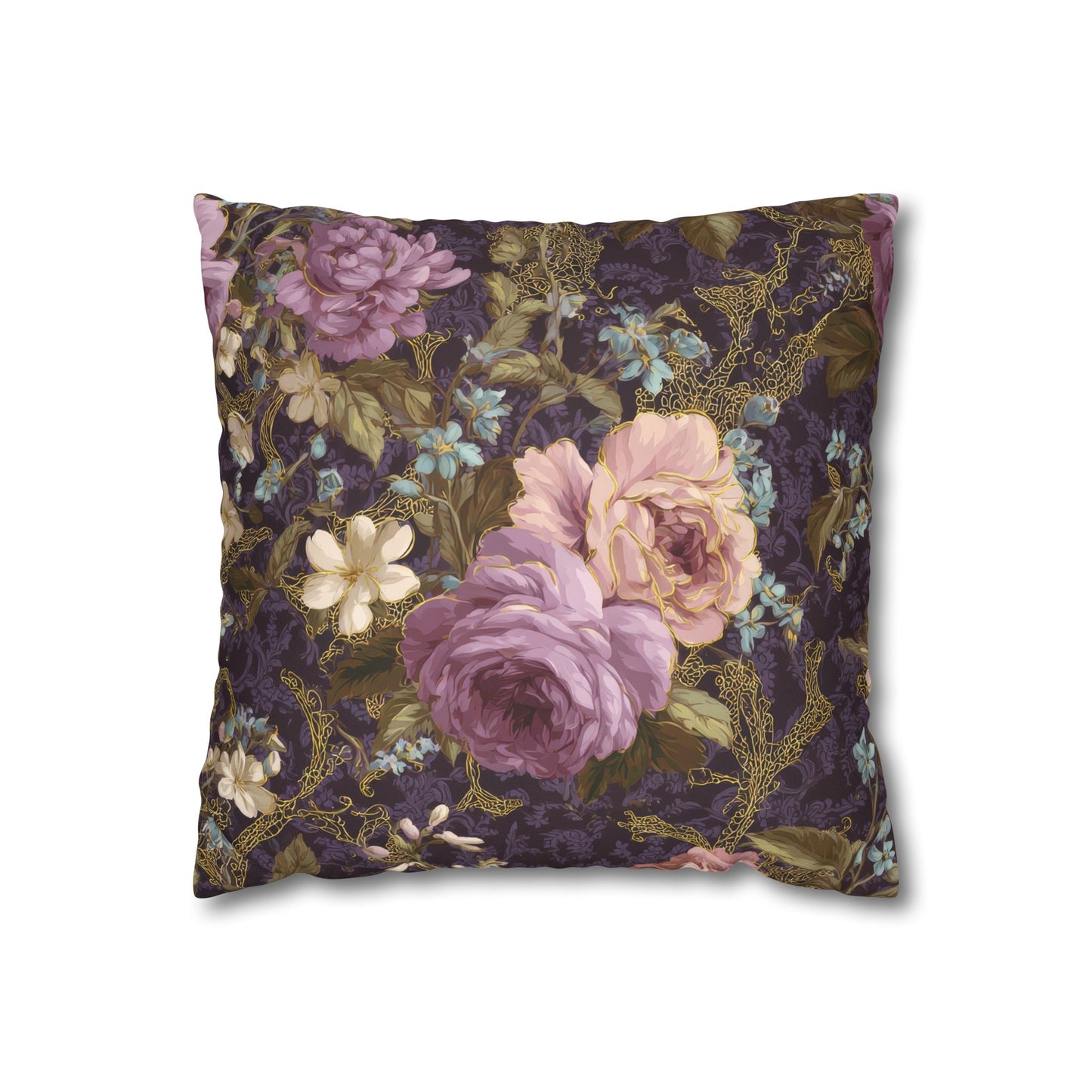 Spring Floral Pillow Cover Vintage English Roses Sofa Accent Cushion Cover