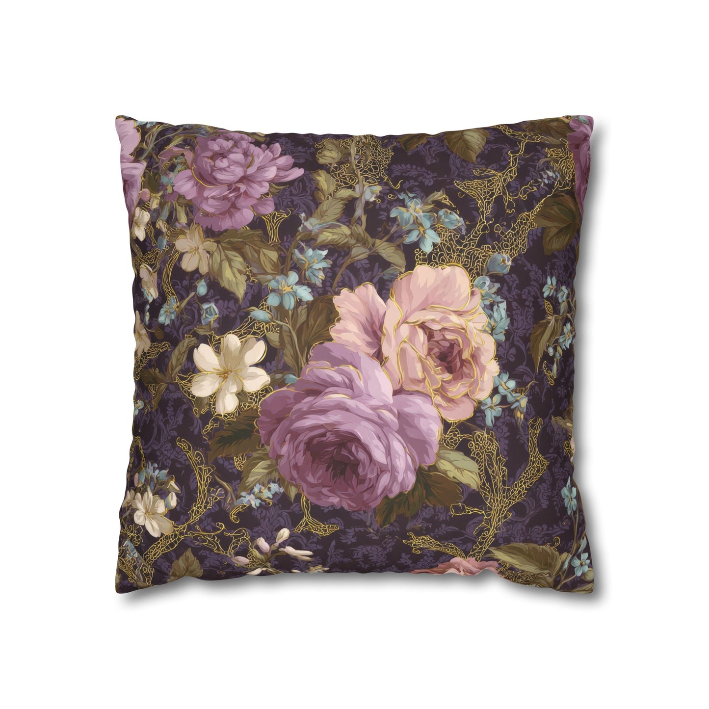 Spring Floral Pillow Cover Vintage English Roses Sofa Accent Cushion Cover