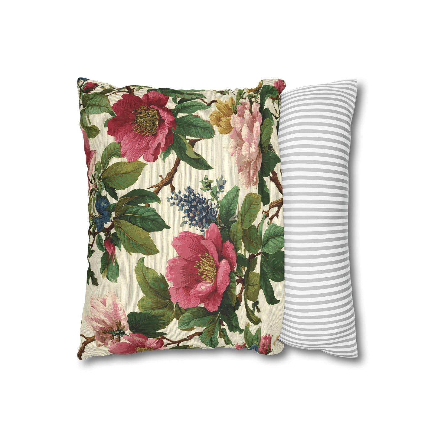 Cushion Cover Vintage Pillow Chintz Floral Print Classic Home Accent Gift