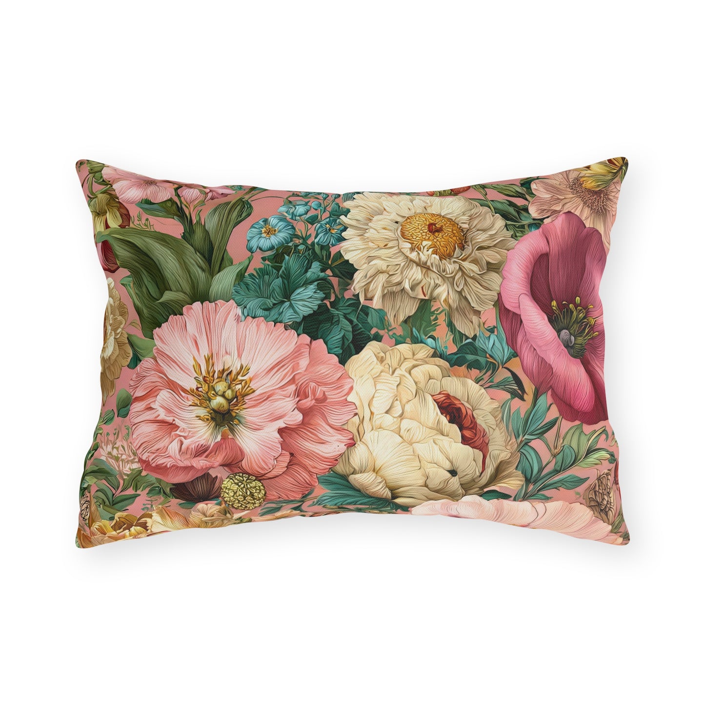 Outdoor Pillow Pink Wildflower Outdoor Italian Style Patio Decor