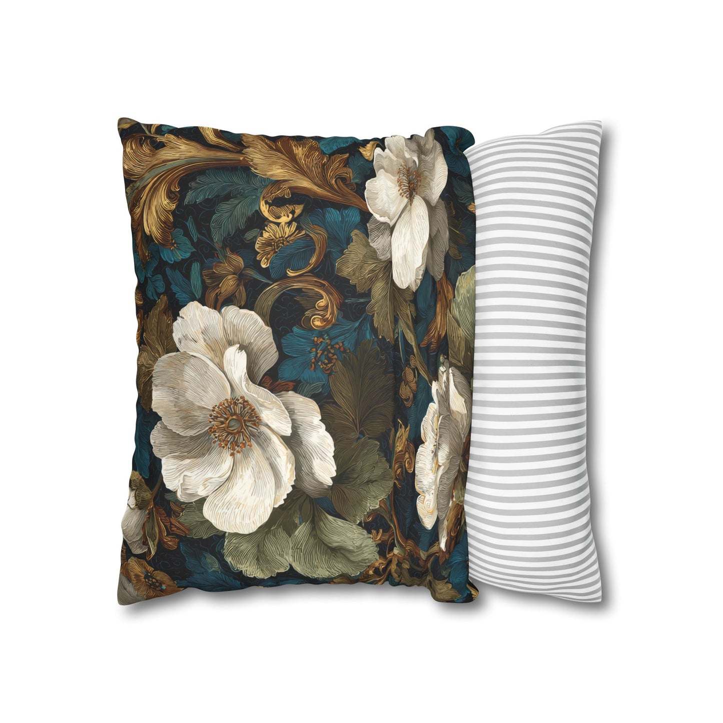 Dramatic Magnolia Faux Suede Square Pillowcase