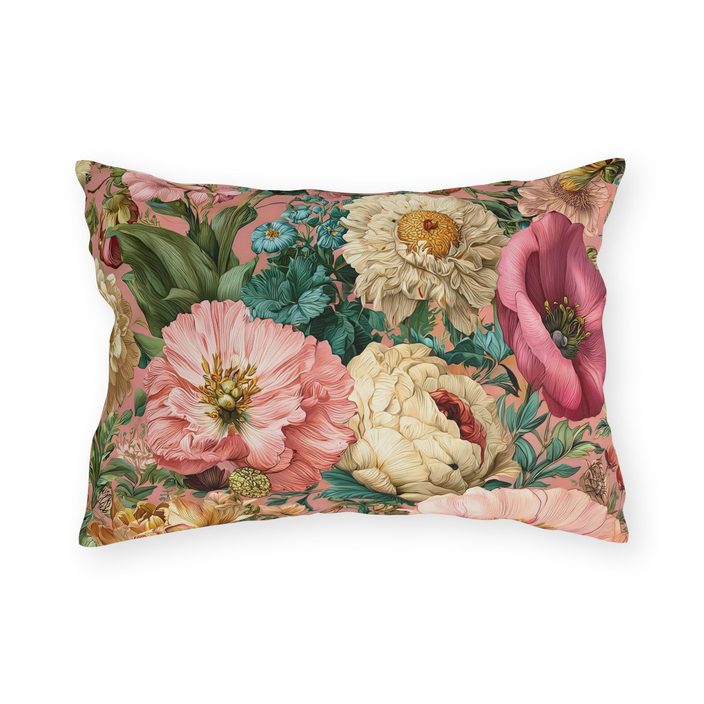 Outdoor Pillow Pink Wildflower Outdoor Italian Style Patio Decor