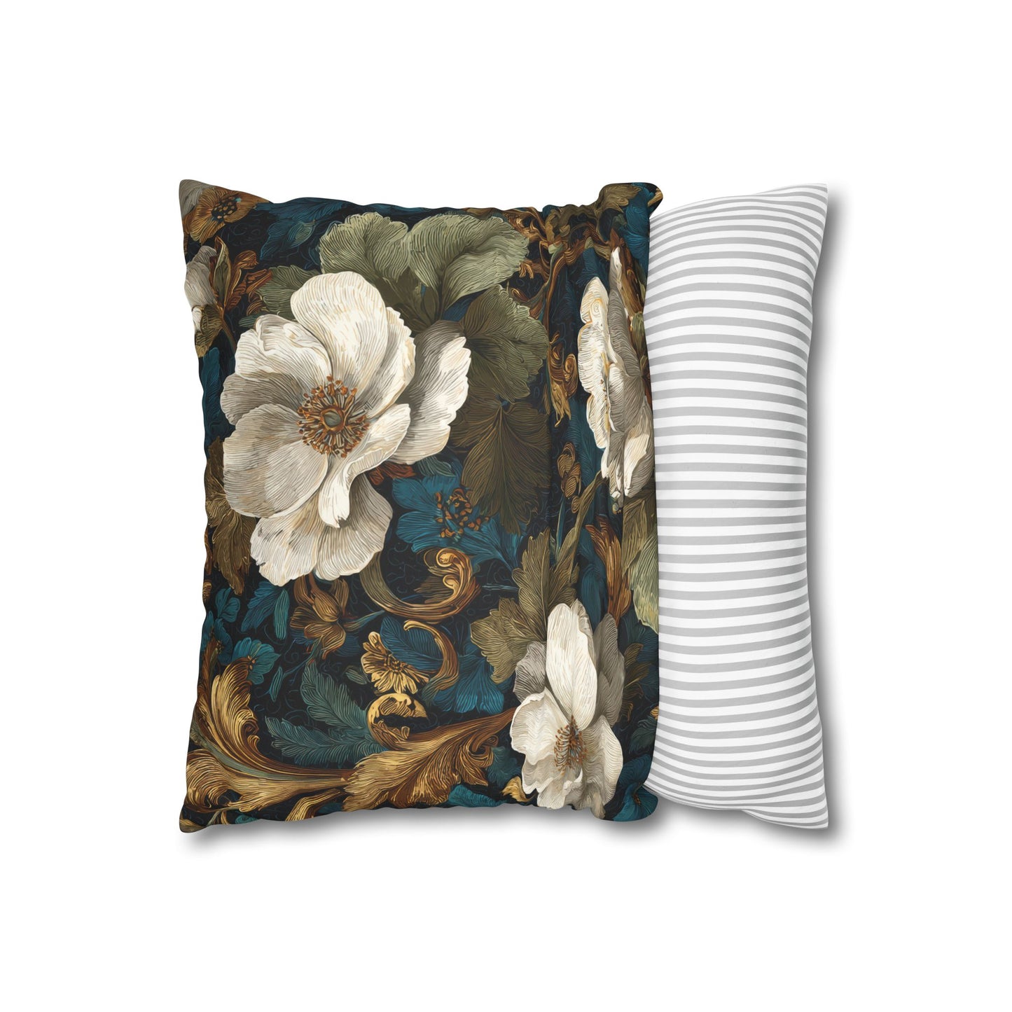 Dramatic Magnolia Faux Suede Square Pillowcase