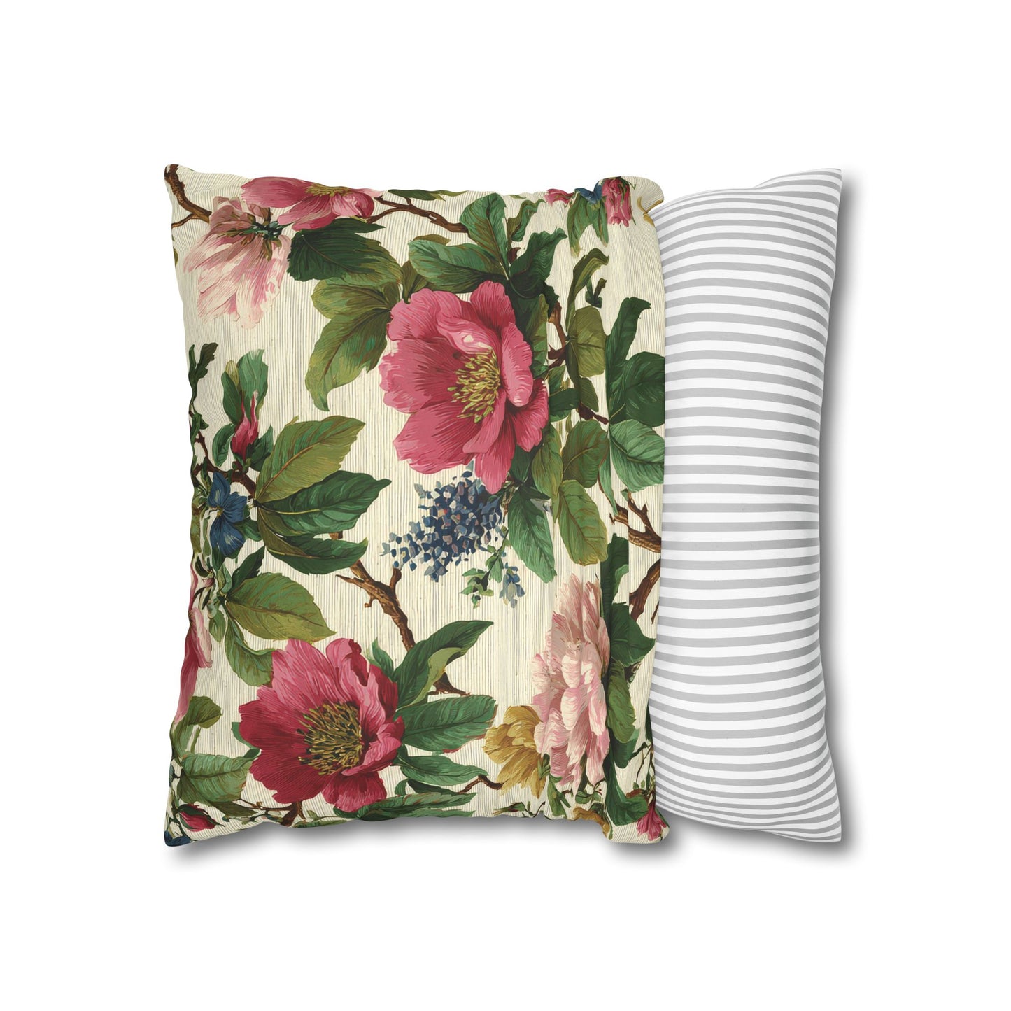 Cushion Cover Vintage Pillow Chintz Floral Print Classic Home Accent Gift