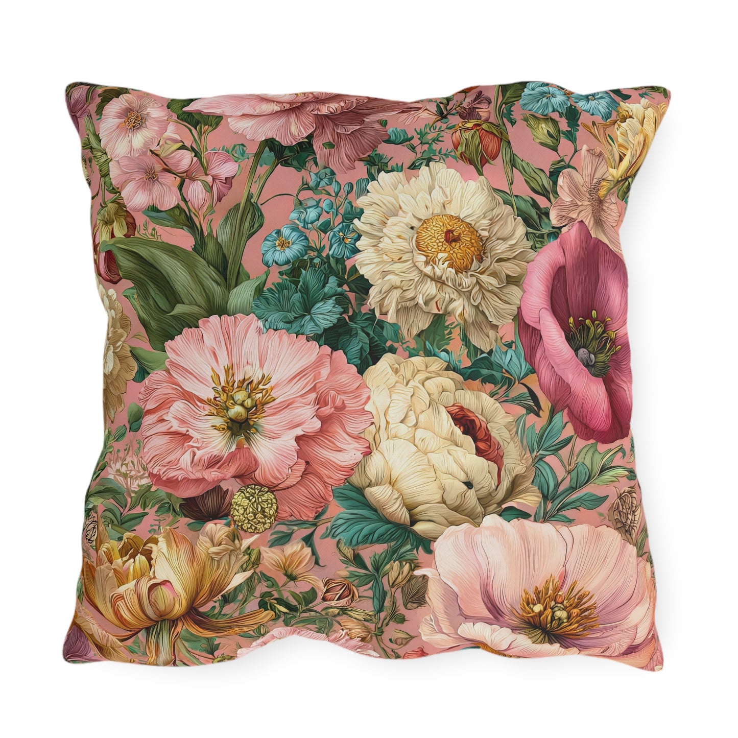 Outdoor Pillow Pink Wildflower Outdoor Italian Style Patio Decor