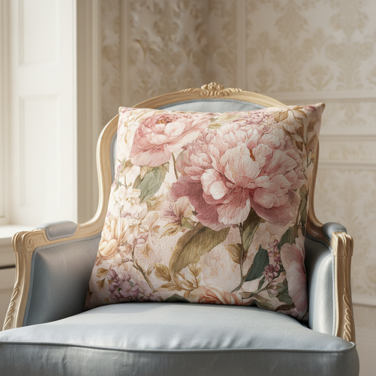 Cushion Cover Floral Peony Vintage Rose Decorative Square Pillowcase