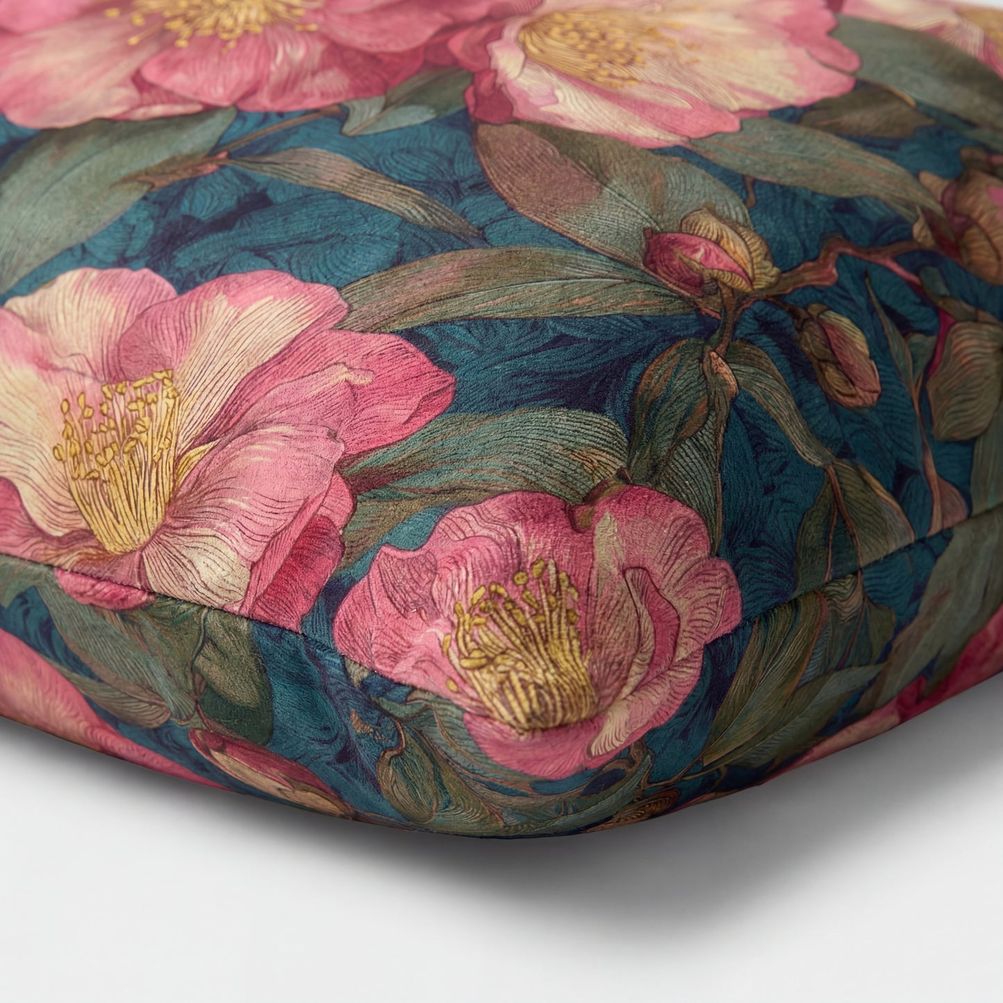Cushion Cover Floral Camellia Pink Vintage Garden Sofa Accent