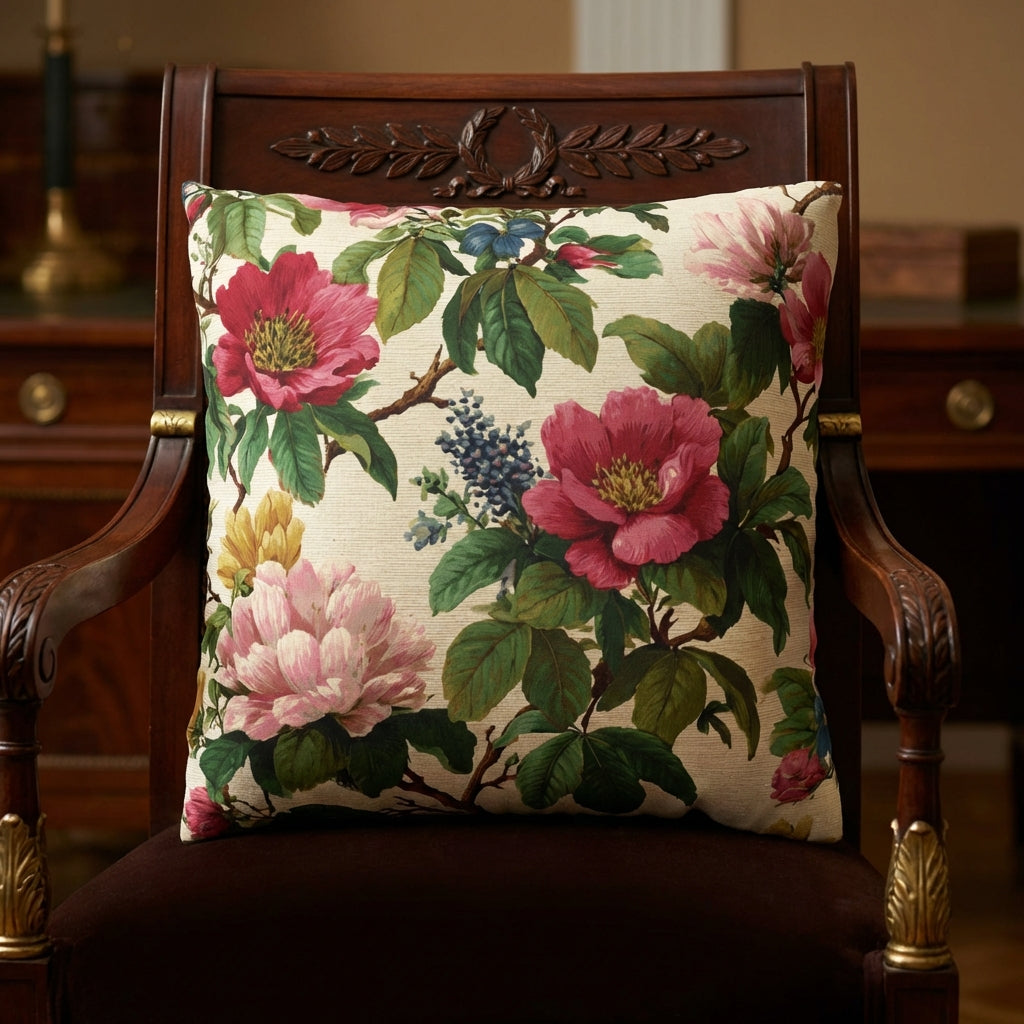 Cushion Cover Vintage Pillow Chintz Floral Print Classic Home Accent Gift