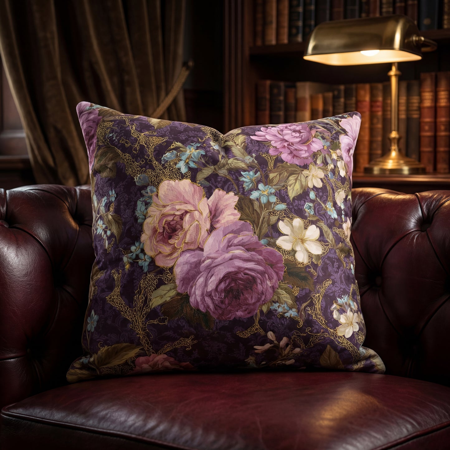 Spring Floral Pillow Cover Vintage English Roses Sofa Accent Cushion Cover