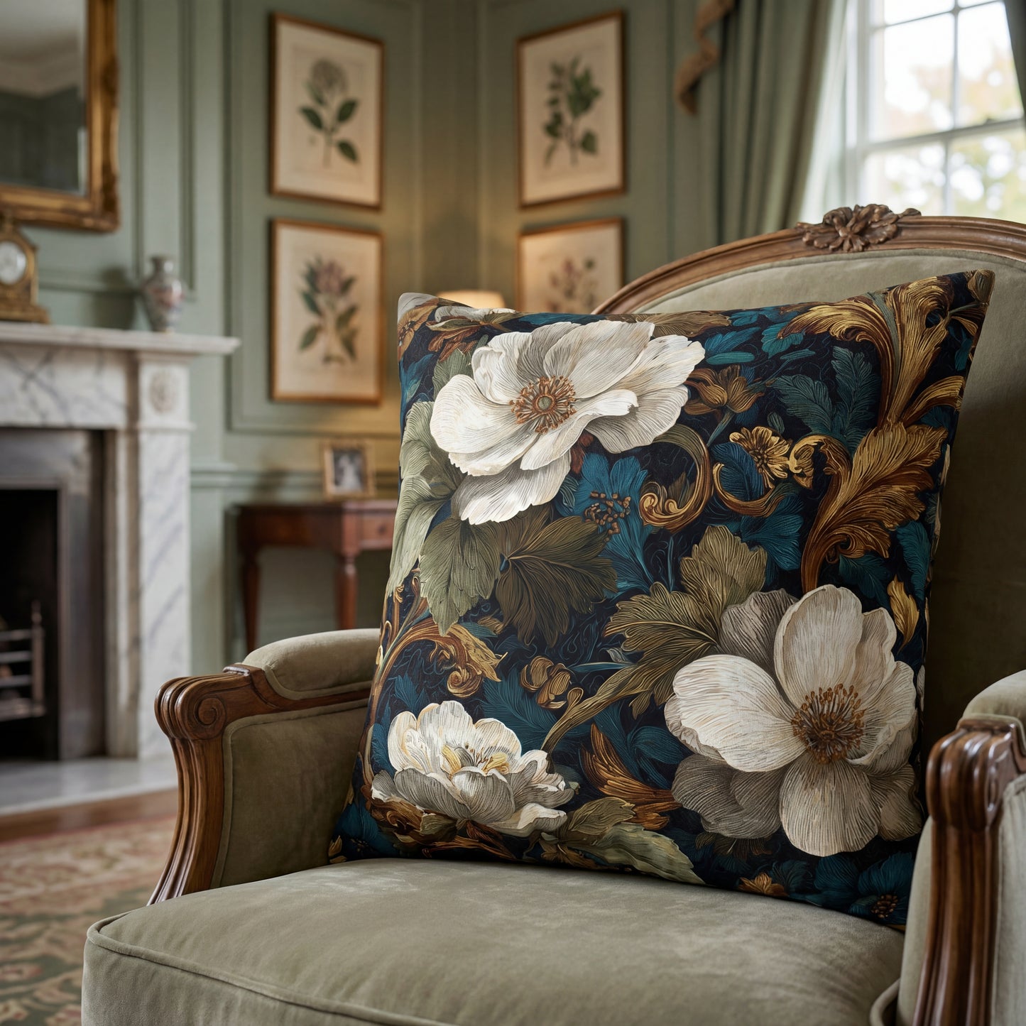 Dramatic Magnolia Faux Suede Square Pillowcase