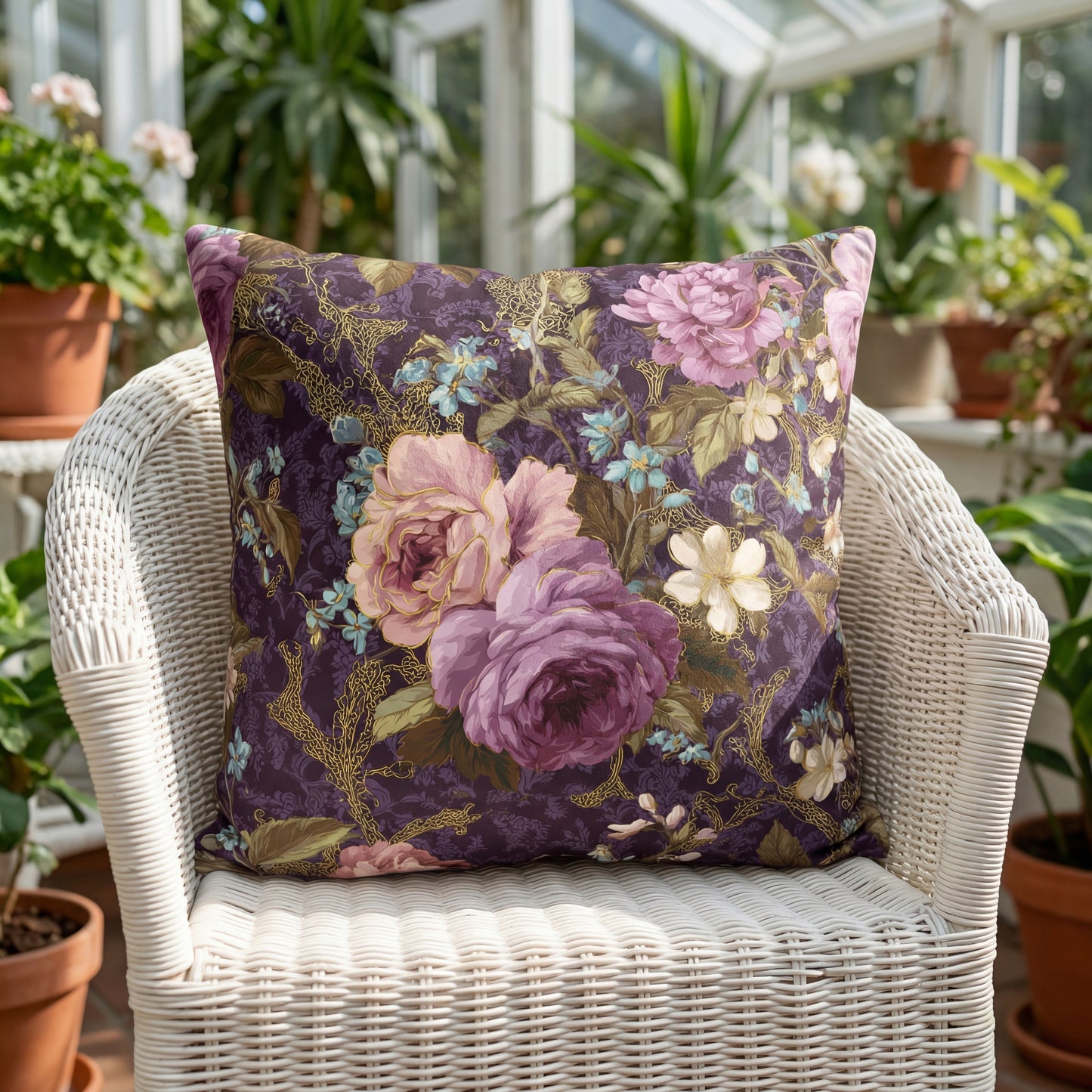 Spring Floral Pillow Cover Vintage English Roses Sofa Accent Cushion Cover