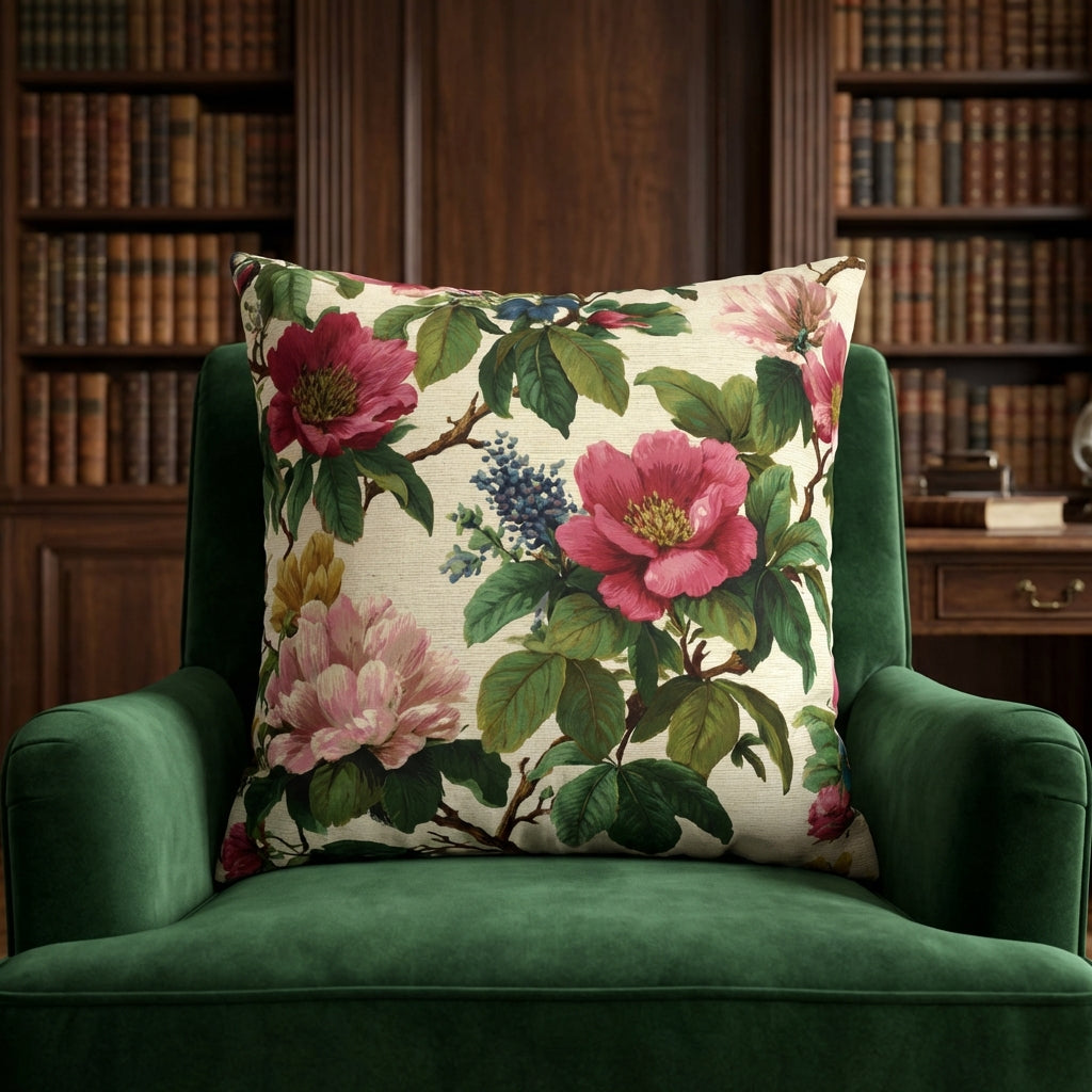 Cushion Cover Vintage Pillow Chintz Floral Print Classic Home Accent Gift
