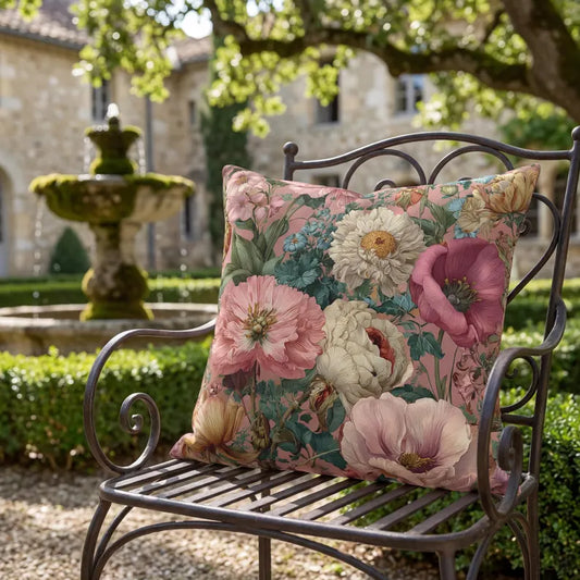 Outdoor Pillow Pink Wildflower Outdoor Italian Style Patio Decor